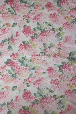 COUPON TISSU AMEUBLEMENT CHINTZ LAURA ANCELLE DECORATION HELIADES FLEURS ROSES