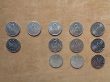 2,00 FRANCS - ANNÉES 1979/1980/1981/1982/1993 = DOUZE PIÈCES - NICKEL - FRANCE