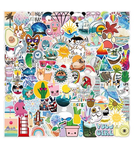 100 pièces autocollants - 100,