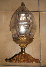 Ancien luminaire obus en verre et support en bronze