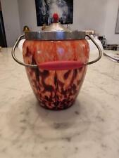 Pot ou seau à biscuits ART DECO  pate de verre bel état