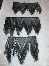 frange noire perlée ancienne