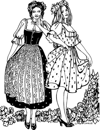 Folkwear austrian dirndl - austrian, dress
