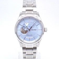 Montre Homme SEIKO 4R39-00D0 Automatique Coeur Ouvert Bleu Clair Occasion JAPON