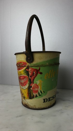 Ancien seau publicitaire - , tôle