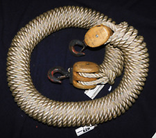 TRES BEL ANCIEN PALAN DOUBLE - 2 POULIES REA BRONZE + 10/20 ? METRES CORDAGE