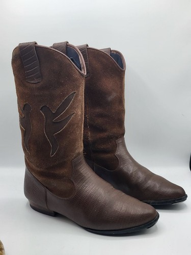 Bottes western cuir marron