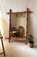Miroir vintage bambou rotin