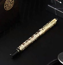 STYLO PLUME OR et LAQUE BLANC