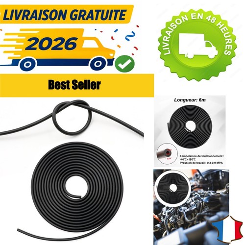 Durite silicone 6 m - durite, mm