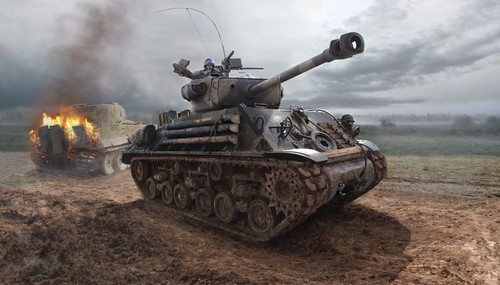 Char m4a3e8 sherman fury - m4a3e8, sherman"fury"