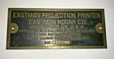 Eastman Projection Printer Kodak Co Equipment Manufacturer ID Metal Plate # 1088