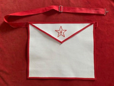 FRANC MACONNERIE -  TABLIER MACONNIQUE - REAA - PEAU  ET ETOILE  - GNLF