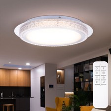 Lustre en Cristal Plafonnier Luminaire de Salon LED Rond Tdc Dimmable
