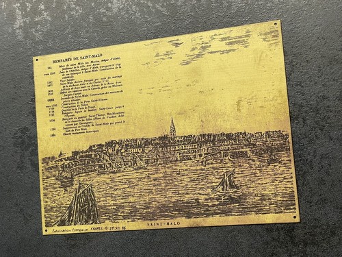 Gravure sur plaque - , laiton