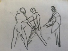 TRIO art original nus humour érotique Saint Valentin amoureux petit ami cadeau