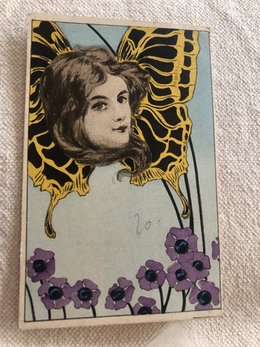 Cpa femme papillon - cpa,