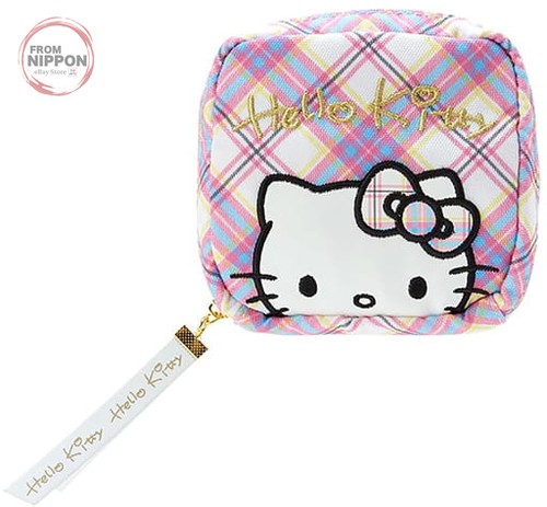 Sac hello kitty pouch - kitty, tartan