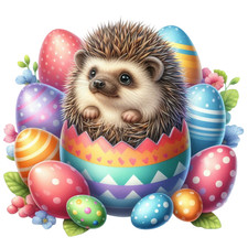 Autocollant mural autocollant hérisson de Pâques doux autocollant mural 18...