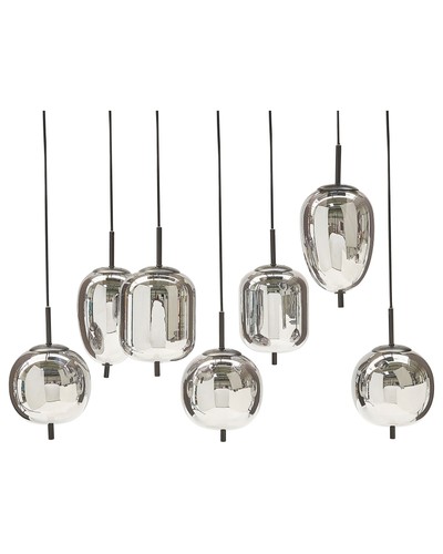 Lustre argenté verre rond - lustre,