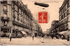 S23000 cpa Paris 19e - le Dirigeable Clément Bayard - Rue de la Chapelle