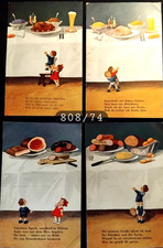 N°103  Série de 4  Cartes Postales  Anciennes "Lilliputiens dans la Cuisine"