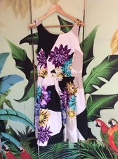 DERHY Robe à fleurs imprimé floral Style pin up vintage 60’s neuf taille M