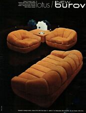 Publicité Advertising 1120  1973  Burov  canapé fauteuils Lotus new  Burov