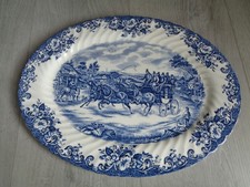 PLAT OVAL  JOHNSON BROS BLEU