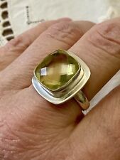 ÉNORME NATURELLE CITRINE ARGENT MASSIF, MARQUISE ANCIENNE BAGUE, Unique CREATEUR