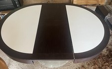 table  noire ronde bois massif