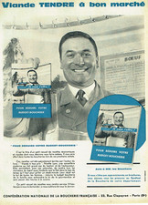 Publicité Advertising 0925  1960   Confédération Boucherie Française viande tend