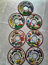 VINTAGE COLLECTOR LOT DE 7 PETITS DISQUES POUR TOURNE DISQUE SMOBY JOUET ANCIEN