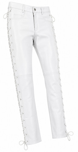 Pantalon cuir blanc pour - pantalon, en