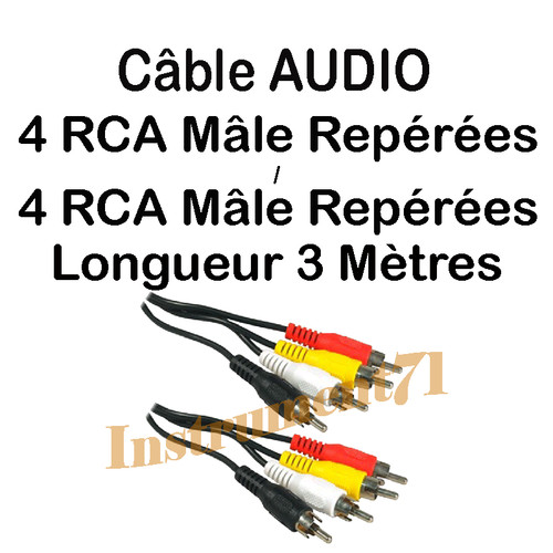 Câble rca mâle vers - câble,