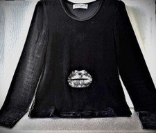 PULL SONIA RYKIEL - Velours noir - pailleté -
