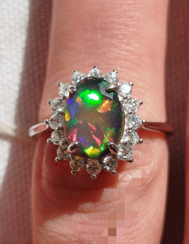 Bague opale noire 45ct - 1,45ct, et