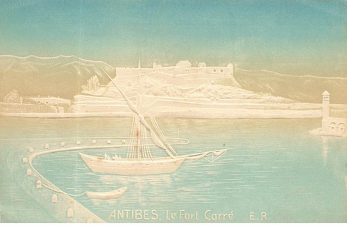 Carte gaufrée antibes le - -,