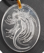 Collier sirène transparent pendentif cristal nymphe d'eau Lalique "Naiad"
