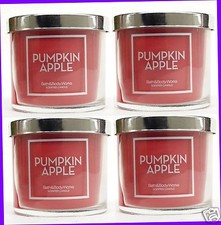 4 Bath & Body Works PUMPKIN APPLE Medium Jar Candle Single-Wick 4 oz ea