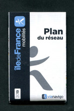 Plan de réseau de métro, bus et tramway de Paris 2019 "Paris Poche"