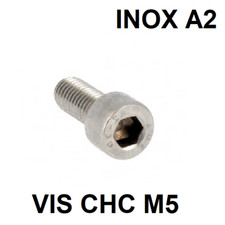 10 Vis CHC INOX A2 M5 x 50 mm DIN912  Filetage total