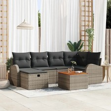 Ensemble de canapé de jardin avec coussin 7 pcs Poly rotin Chaise longue vidaXL 