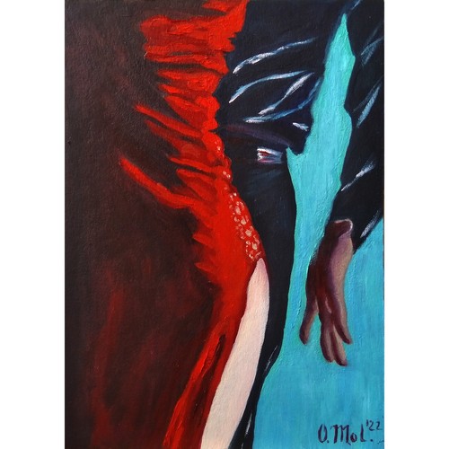 Original modern painting red - painting,