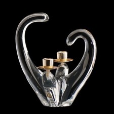 SCHNEIDER Chandelier Bougeoir en Cristal à Deux Lumières Design 1960