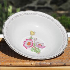 Saladier plat Digoin Sarreguemines Pompadour liseré doré ø 27 cm