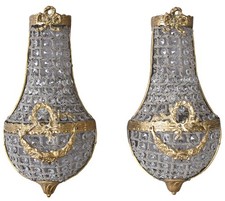 Deux Appliques Murales Baroques Lustres Muraux Chandeliers En Verre Antique