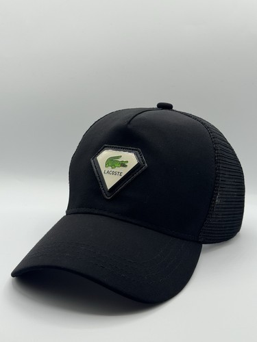 Lacoste black trucker hat - lacoste,