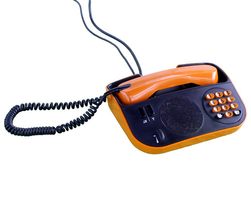 Téléphone orange vintage - téléphone,