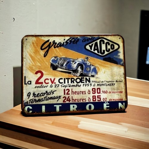 Plaque métal citroën 2cv - métal,